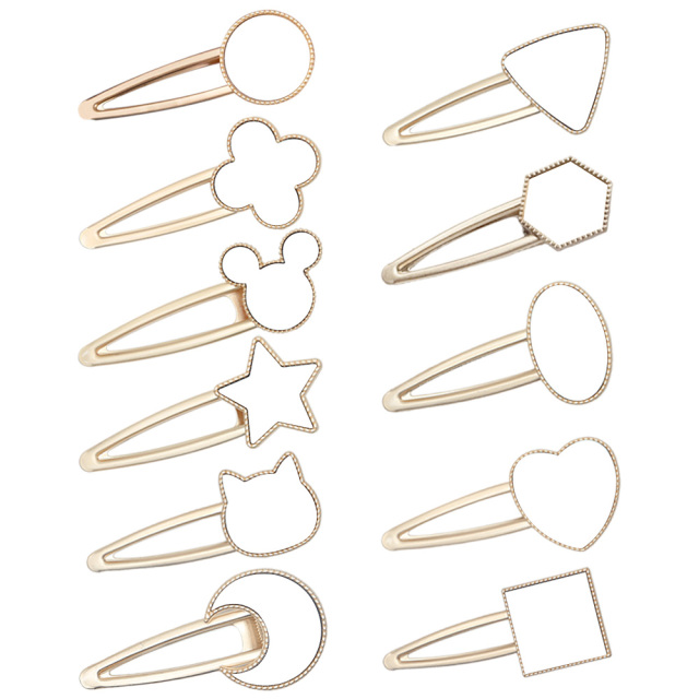 Sublimation Blank Metal Hairpin DIY Custom Design Printable Hair accessories Heat Transfer Small Gift with Multiple Shapes