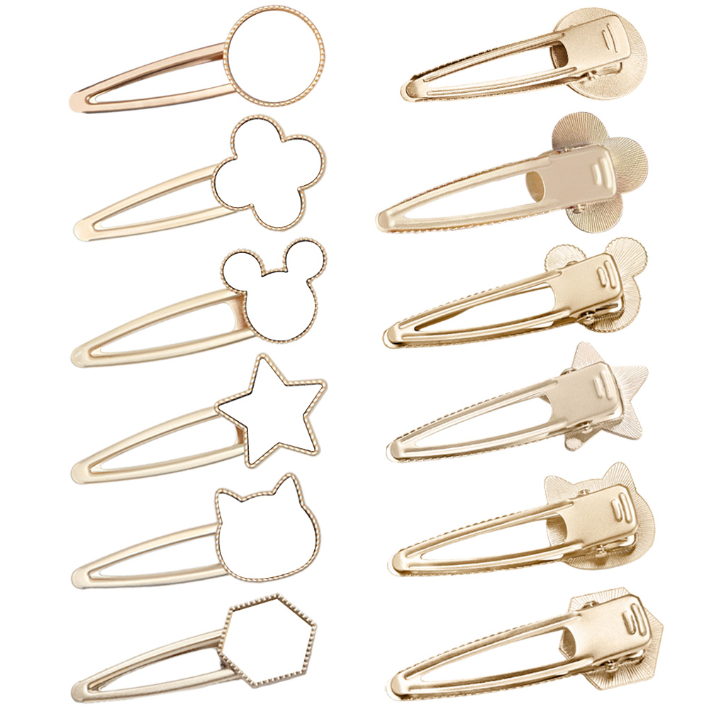 Sublimation Blank Metal Hairpin DIY Custom Design Printable Hair accessories Heat Transfer Small Gift with Multiple Shapes