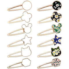 Sublimation Blank Metal Hairpin DIY Custom Design Printable Hair accessories Heat Transfer Small Gift with Multiple Shapes
