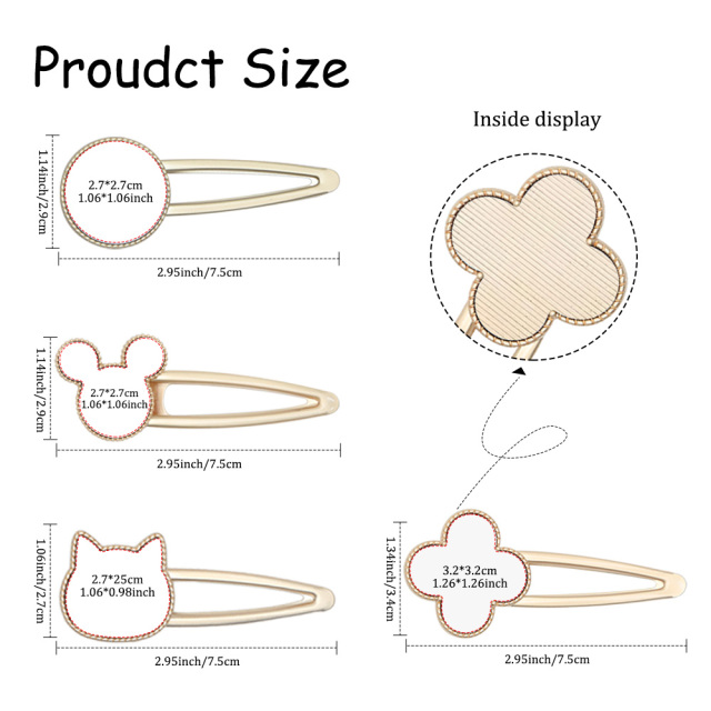 Sublimation Blank Metal Hairpin DIY Custom Design Printable Hair accessories Heat Transfer Small Gift with Multiple Shapes