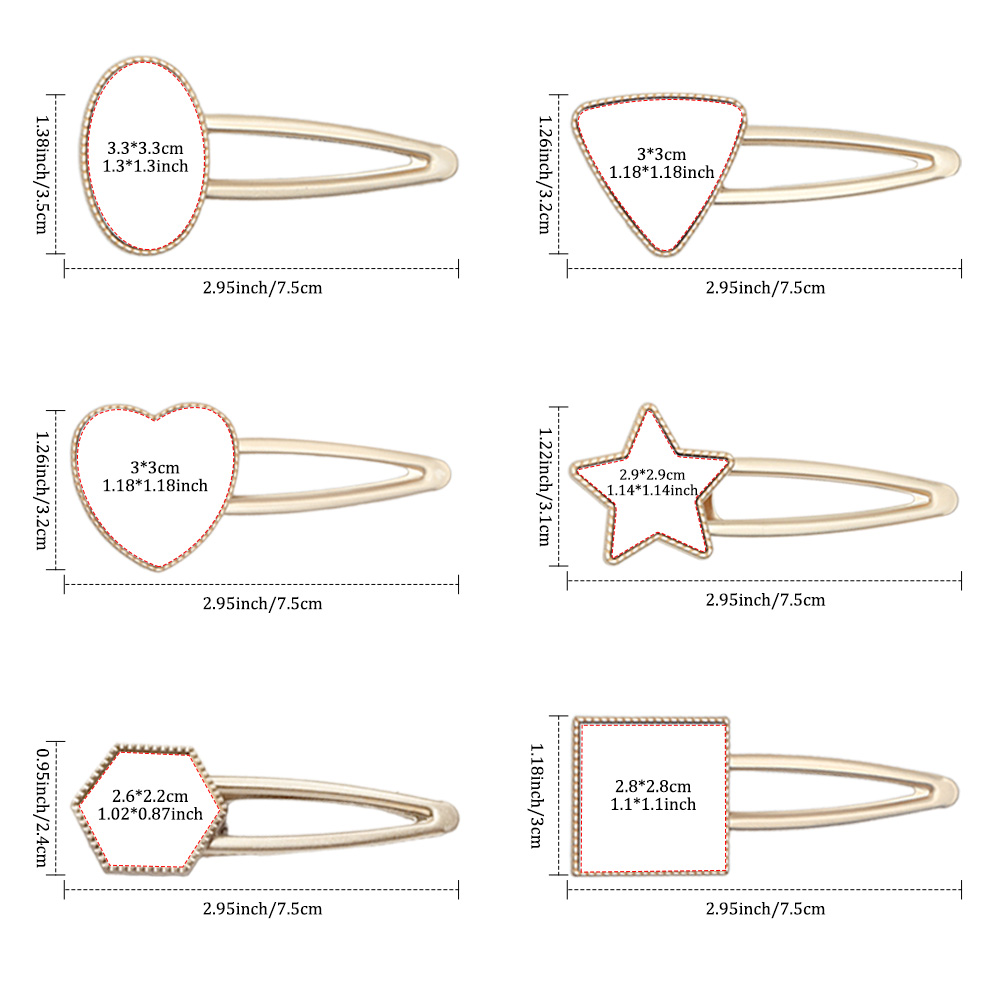 Sublimation Blank Metal Hairpin DIY Custom Design Printable Hair accessories Heat Transfer Small Gift with Multiple Shapes