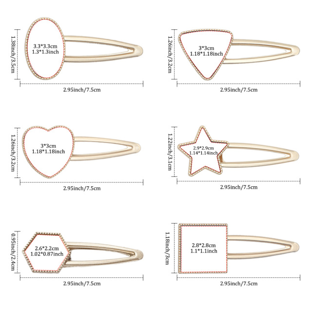 Sublimation Blank Metal Hairpin DIY Custom Design Printable Hair accessories Heat Transfer Small Gift with Multiple Shapes