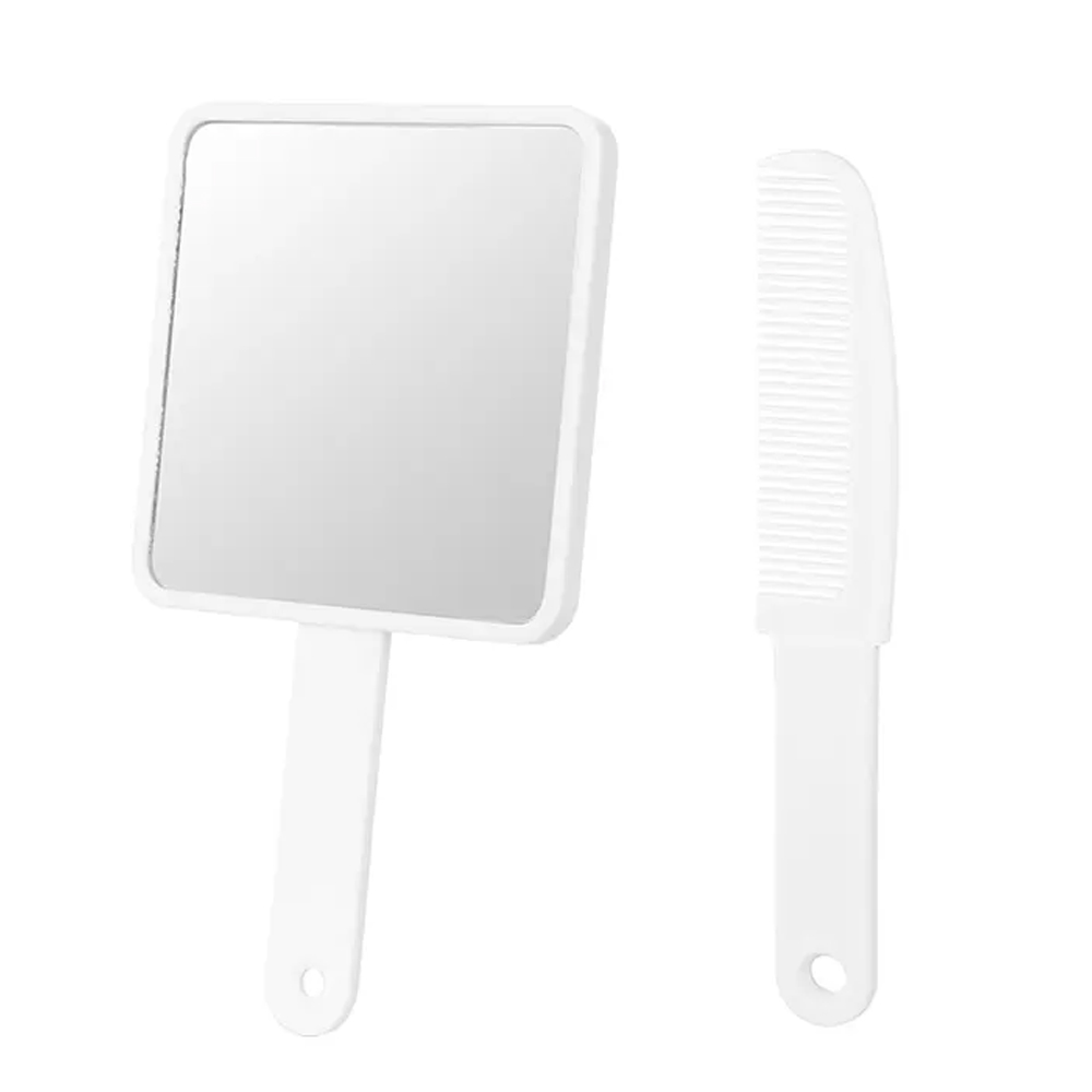 Sublimation 2in1 Handheld Mirror with Comb DIY Customized Removable Hidden Comb Portable Heat Transfer Macaron Colors Small Gift for Girls and Women