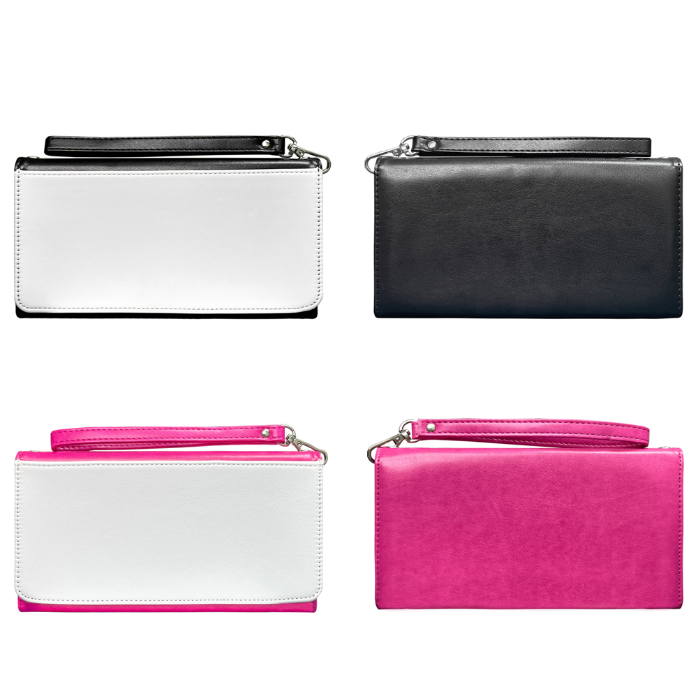 Sublimation PU Leather Women's Wallet Heat Transfer DIY Personalized Single-Sided Printing Portable Wallet with Removable Wrist Strap