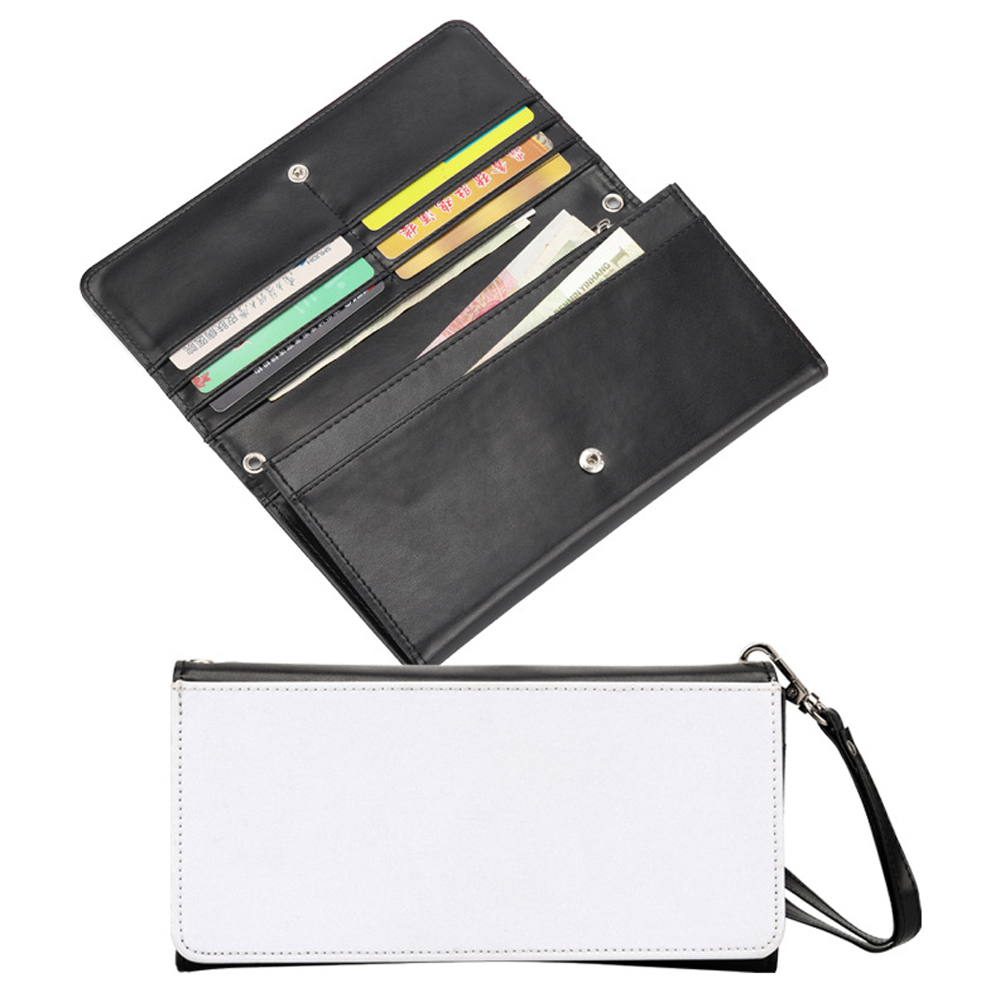 Sublimation PU Leather Women's Wallet Heat Transfer DIY Personalized Single-Sided Printing Portable Wallet with Removable Wrist Strap