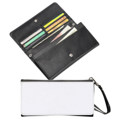 Sublimation PU Leather Women's Wallet Heat Transfer DIY Personalized Single-Sided Printing Portable Wallet with Removable Wrist Strap