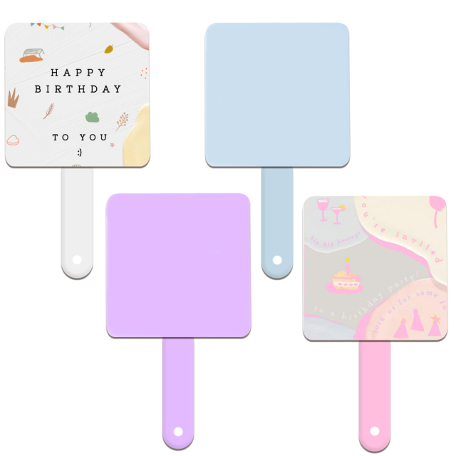 Sublimation 2in1 Handheld Mirror with Comb DIY Customized Removable Hidden Comb Portable Heat Transfer Macaron Colors Small Gift for Girls and Women