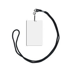 Sublimation MDF Badges Blank White Work Card with Strap MDF DIY Name Card