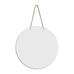 Sublimation MDF Round Door Hanging Blank White Welcome Decoration with Strap Single-sided Heat Press Printable