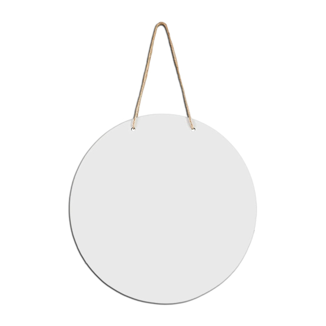 Sublimation MDF Round Door Hanging Blank White Welcome Decoration with Strap Single-sided Heat Press Printable