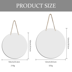 Sublimation MDF Round Door Hanging Blank White Welcome Decoration with Strap Single-sided Heat Press Printable