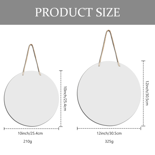 Sublimation MDF Round Door Hanging Blank White Welcome Decoration with Strap Single-sided Heat Press Printable
