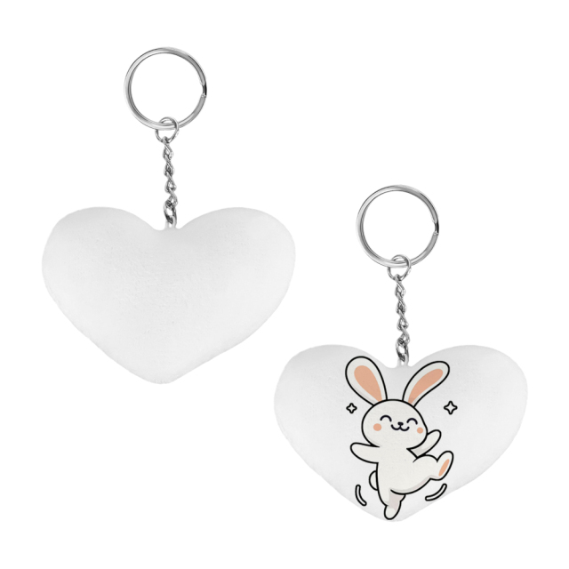 Sublimation Plush Keychain Customizable Heat Press Cute Soft Keyring Blank for Single-Sided Creative Printing - Bulk Orders