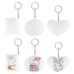 Sublimation Plush Keychain Customizable Heat Press Cute Soft Keyring Blank for Single-Sided Creative Printing - Bulk Orders