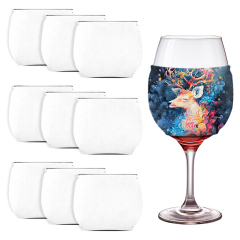 Sublimation Neoprene Blank Wine Glass Cover, Printable Reusable Cup Holder for Party Supplies