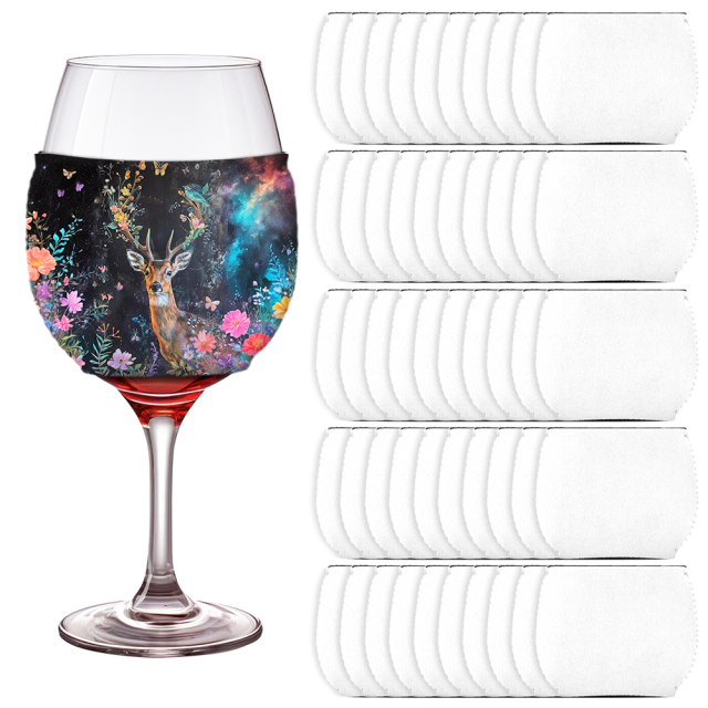 Sublimation Neoprene Blank Wine Glass Cover, Printable Reusable Cup Holder for Party Supplies