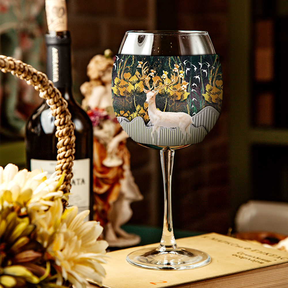 Sublimation Neoprene Blank Wine Glass Cover, Printable Reusable Cup Holder for Party Supplies