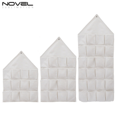 Sublimation Blank Calendar Material Wall-mounted Perforated Triangle Composite Thickened Cotton Linen Storage Bag Grocery Bag Hanging Bag