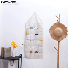 Sublimation Blank Calendar Material Wall-mounted Perforated Triangle Composite Thickened Cotton Linen Storage Bag Grocery Bag Hanging Bag