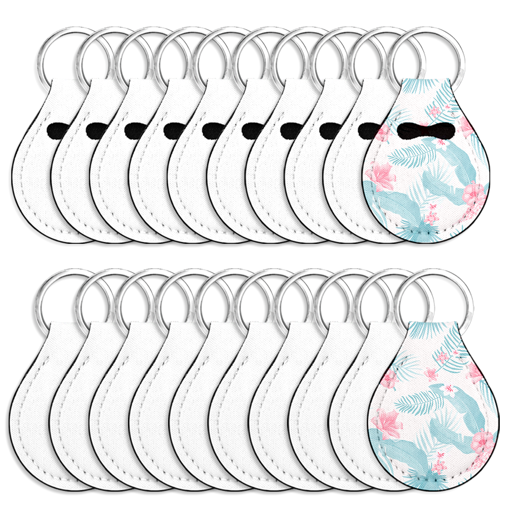 Sublimation Blank Neoprene Coin Bag Keychain Custom Design Heat Press Coin Case Keyring