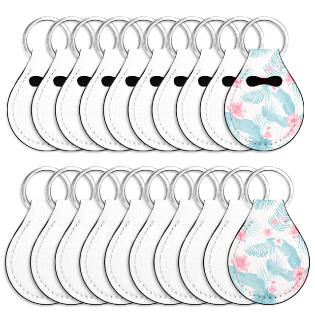 Sublimation Blank Neoprene Coin Bag Keychain Custom Design Heat Press Coin Case Keyring