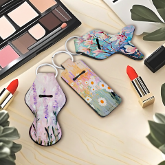 Sublimation Blank Neoprene Keychain Series Custom Design Heat Press Sanitizer Holder Lipstick Case