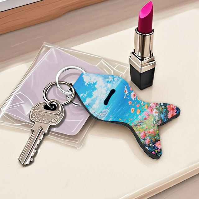 Sublimation Blank Neoprene Keychain Series Custom Design Heat Press Sanitizer Holder Lipstick Case