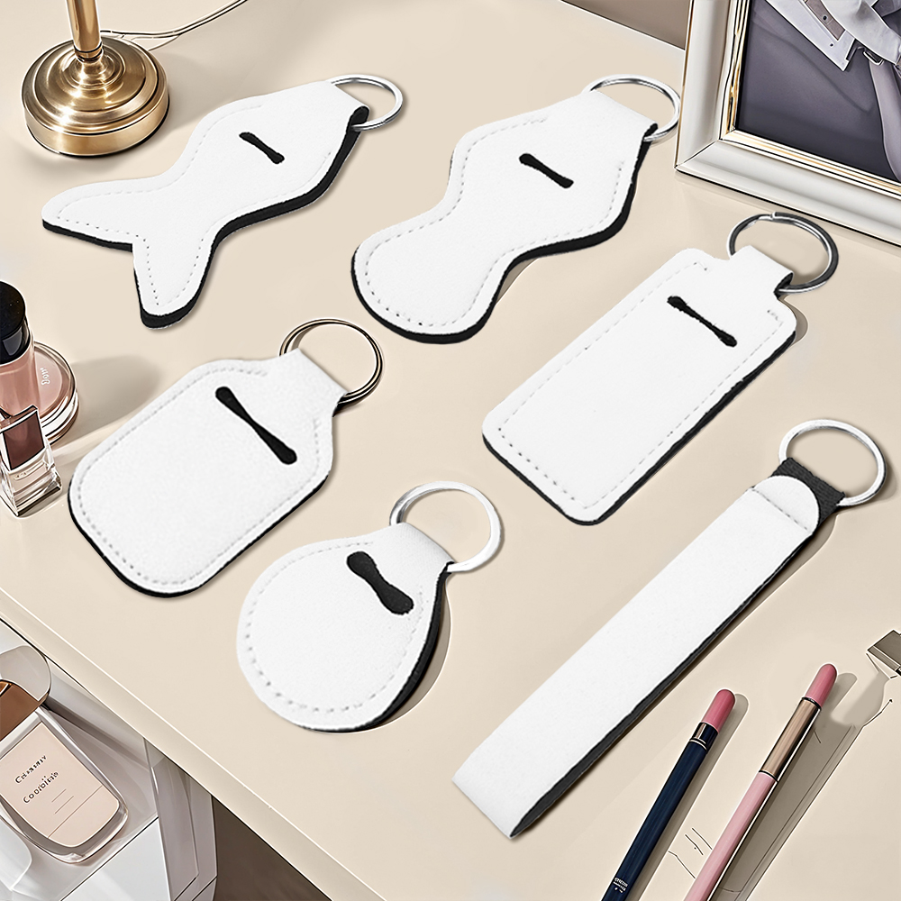 Sublimation Blank Neoprene Keychain Series Custom Design Heat Press Sanitizer Holder Lipstick Case