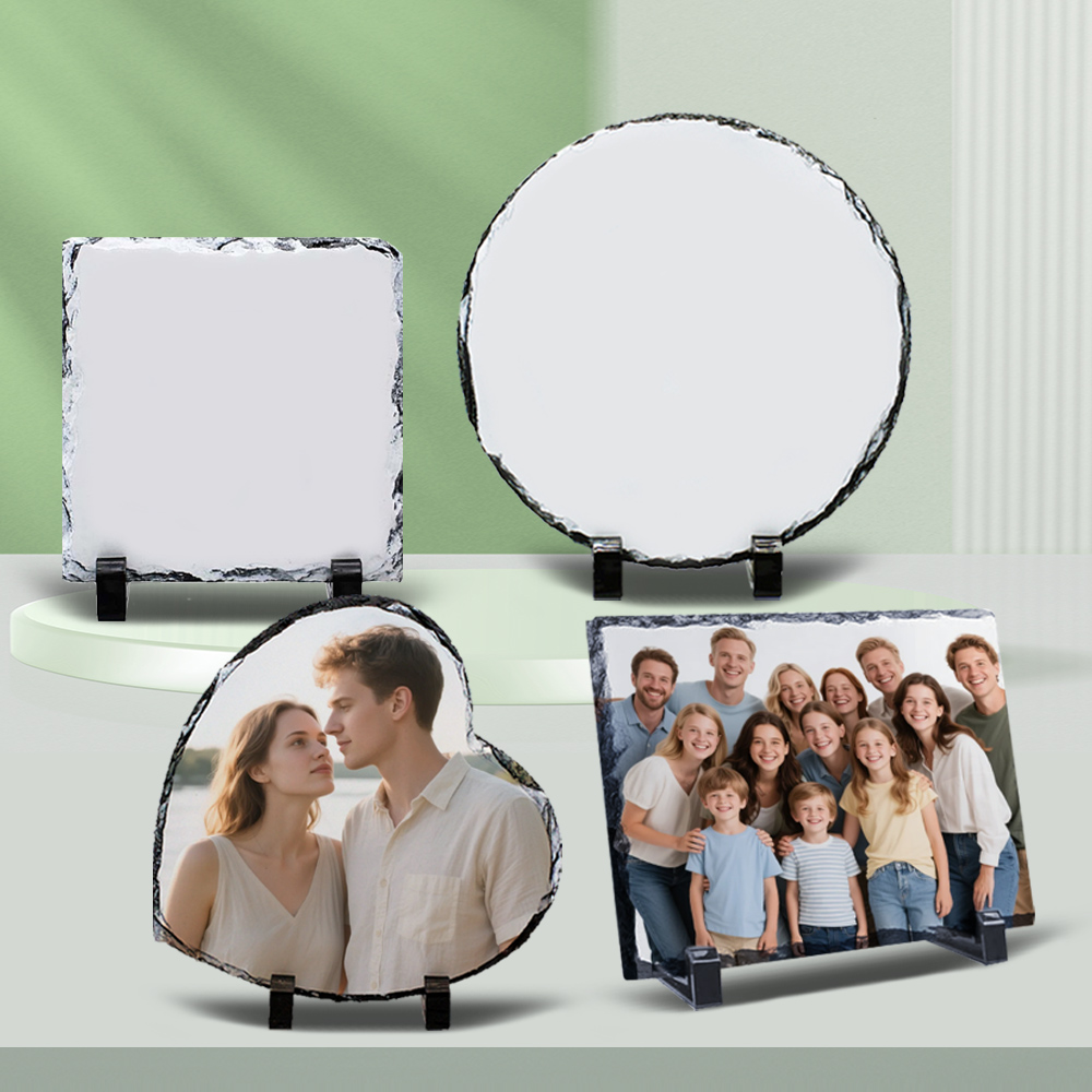 Sublimation Natural Rocks Photo Slate Panel DIY Heat Press Printing Photo Frame Home Decoration