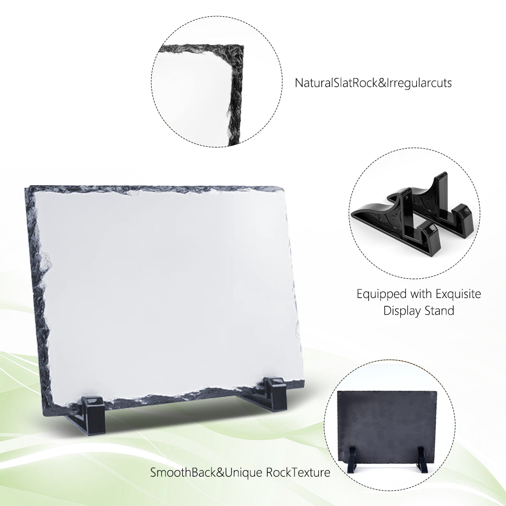 Sublimation Natural Rocks Photo Slate Panel DIY Heat Press Printing Photo Frame Home Decoration