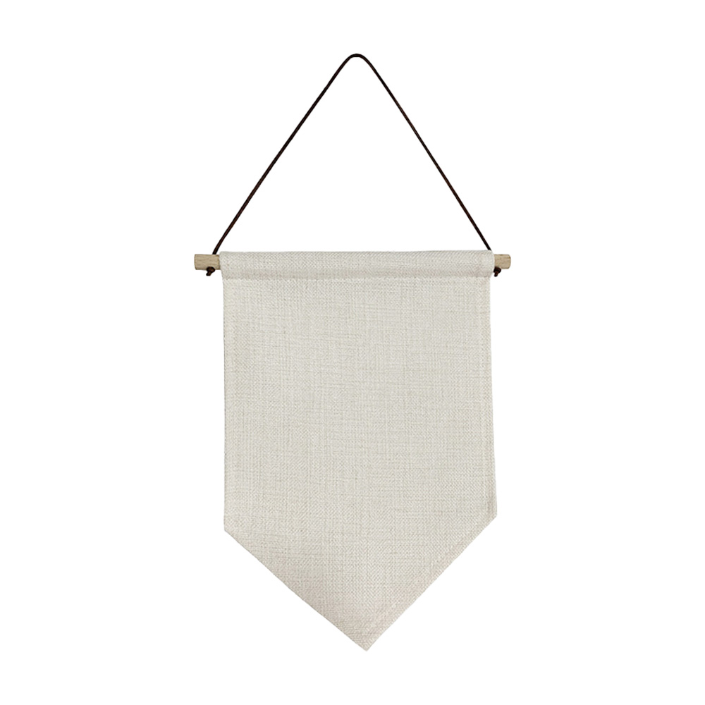 Sublimation Blank Linen Pennant Wall Hanging Display Banner Holder Single Side Printing Heat Press Decorative Door Wall Hanging Flag