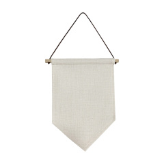 Sublimation Blank Linen Pennant Wall Hanging Display Banner Holder Single Side Printing Heat Press Decorative Door Wall Hanging Flag