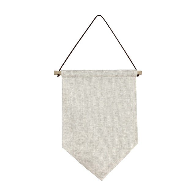 Sublimation Blank Linen Pennant Wall Hanging Display Banner Holder Single Side Printing Heat Press Decorative Door Wall Hanging Flag