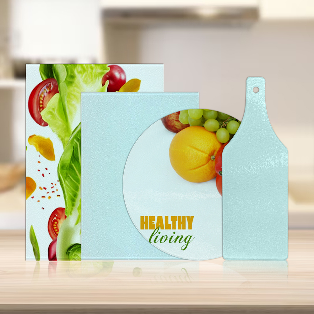 Sublimation Glass Cutting Board Custom Printed Glass Blank Mildew Proof Easy to Clean Cutting Board for Kitchen
