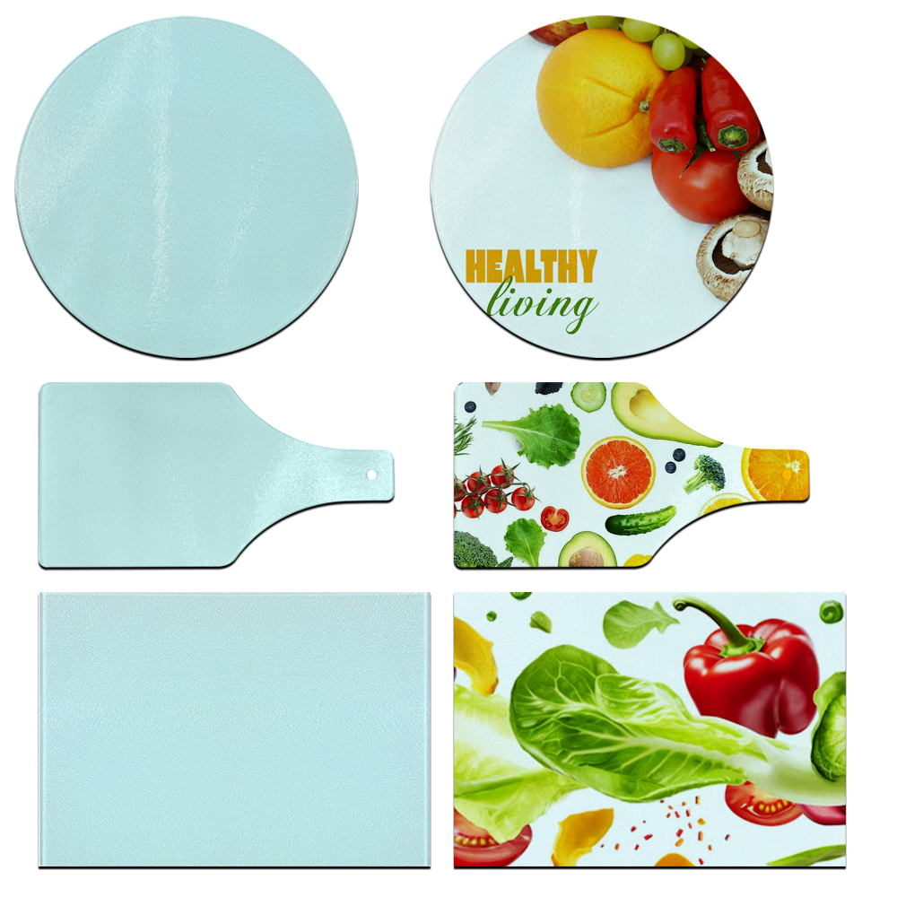 Sublimation Glass Cutting Board Custom Printed Glass Blank Mildew Proof Easy to Clean Cutting Board for Kitchen