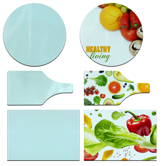Sublimation Glass Cutting Board Custom Printed Glass Blank Mildew Proof Easy to Clean Cutting Board for Kitchen
