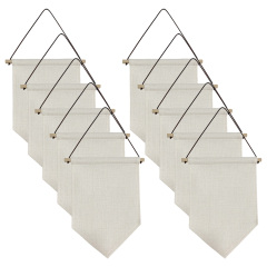 Sublimation Blank Linen Pennant Wall Hanging Display Banner Holder Single Side Printing Heat Press Decorative Door Wall Hanging Flag