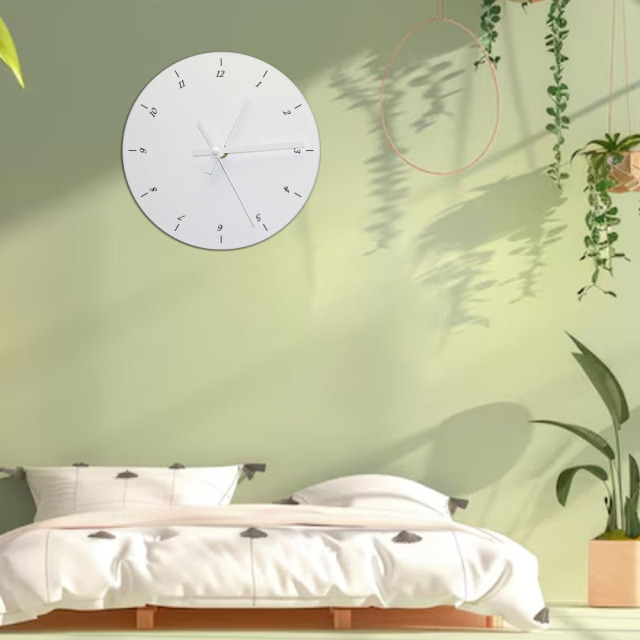 Commercial-Grade Sublimation Wall Clock with White Pointer - Custom Printed Tempered Glass Blank Photo Frame for Office, Bedroom, Living Room