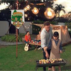 Sublimation Blank Linen Pennant Wall Hanging Display Banner Holder Single Side Printing Heat Press Decorative Door Wall Hanging Flag