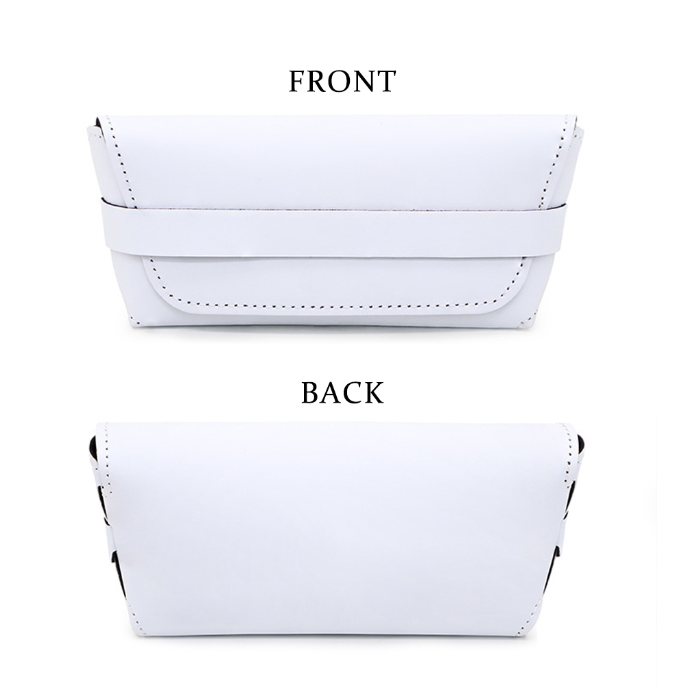 New Heat Transfer Glasses Bag White PU Glasses Case for Customized Printing Storage Bag