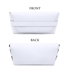 New Heat Transfer Glasses Bag White PU Glasses Case for Customized Printing Storage Bag