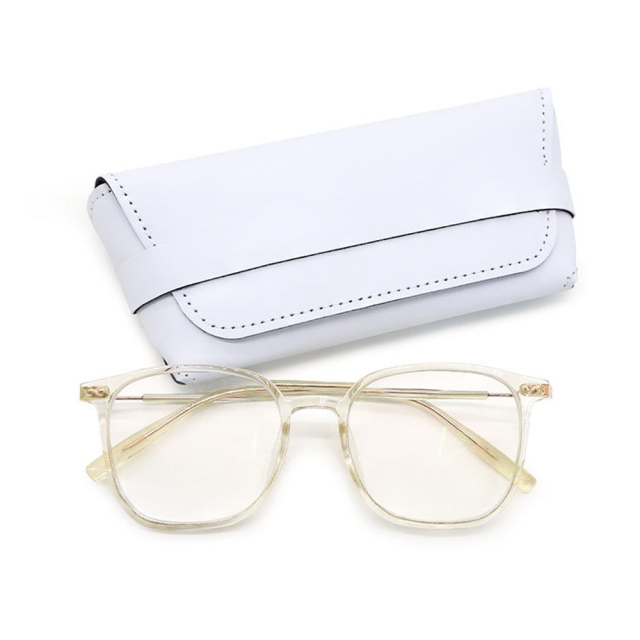 New Heat Transfer Glasses Bag White PU Glasses Case for Customized Printing Storage Bag