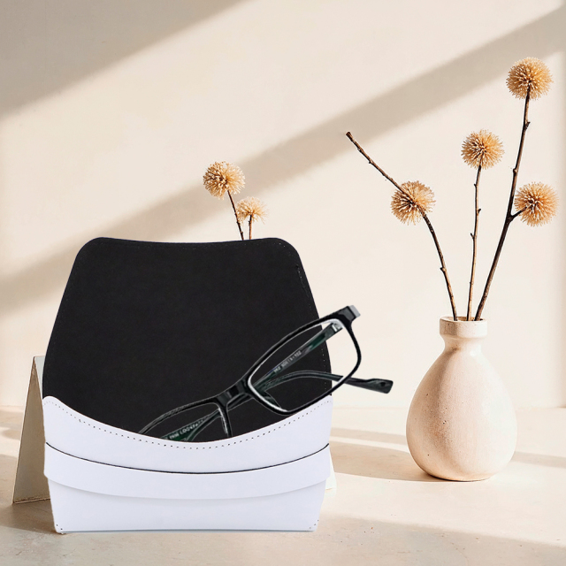 New Heat Transfer Glasses Bag White PU Glasses Case for Customized Printing Storage Bag