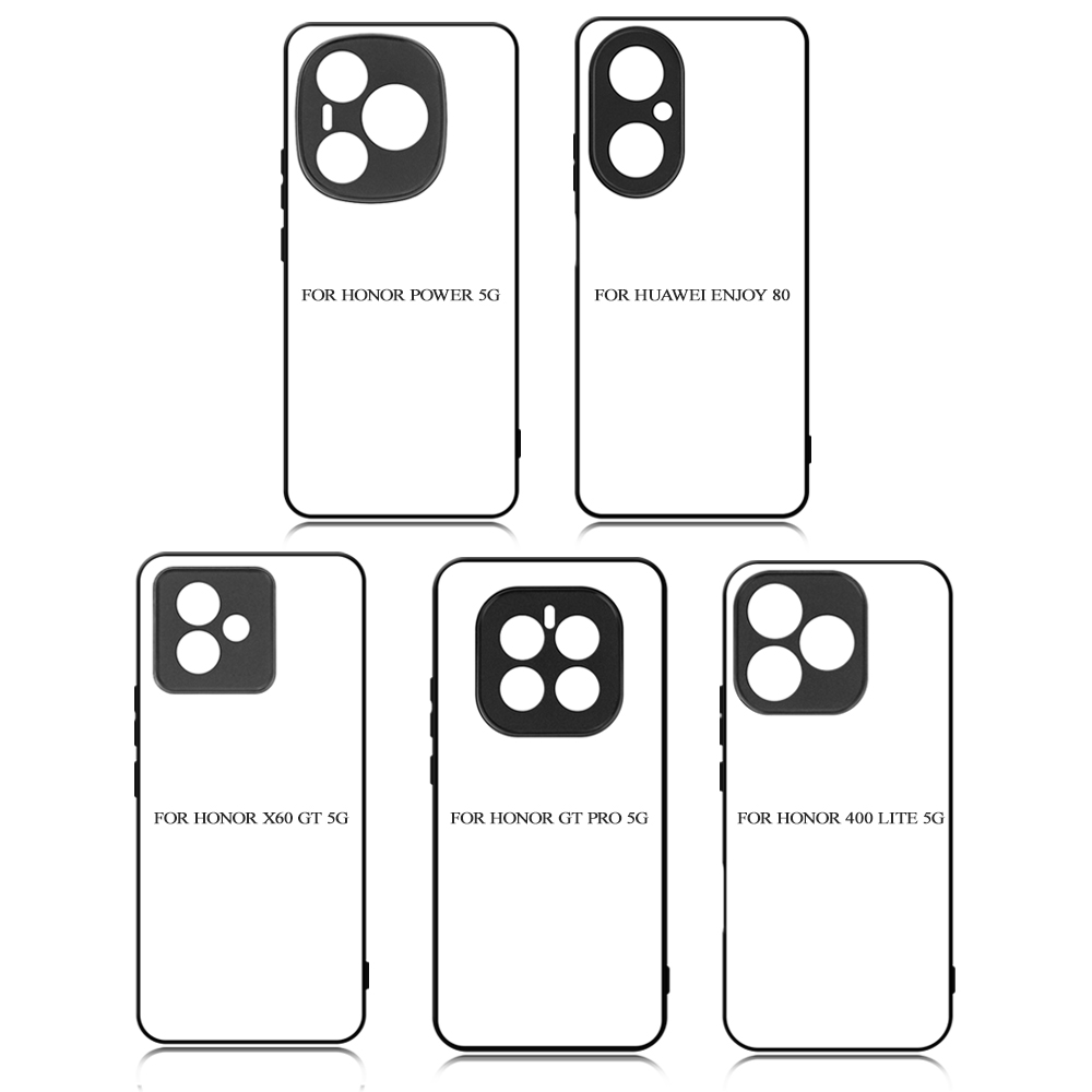 For Huawei Series Sublimation 2D TPU Phone Case Heat Press Printing Phone Cover With Aluminum Insert for Honor Power 5G, Huawei Enjoy 80, Honor X60 GT 5G, Honor GT Pro 5G,Honor 400 Lite 5G