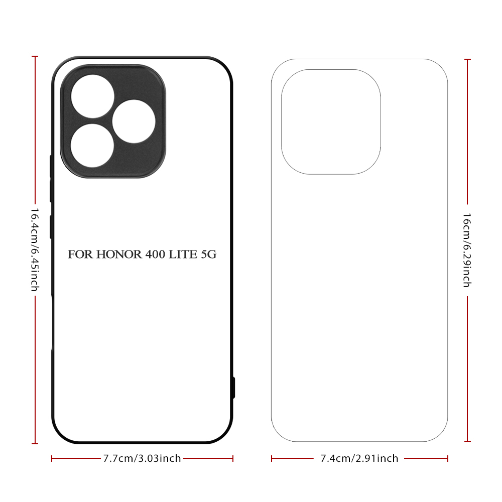 For Huawei Series Sublimation 2D TPU Phone Case Heat Press Printing Phone Cover With Aluminum Insert for Honor Power 5G, Huawei Enjoy 80, Honor X60 GT 5G, Honor GT Pro 5G,Honor 400 Lite 5G