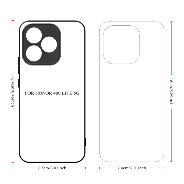 For Huawei Series Sublimation 2D TPU Phone Case Heat Press Printing Phone Cover With Aluminum Insert for Honor Power 5G, Huawei Enjoy 80, Honor X60 GT 5G, Honor GT Pro 5G,Honor 400 Lite 5G