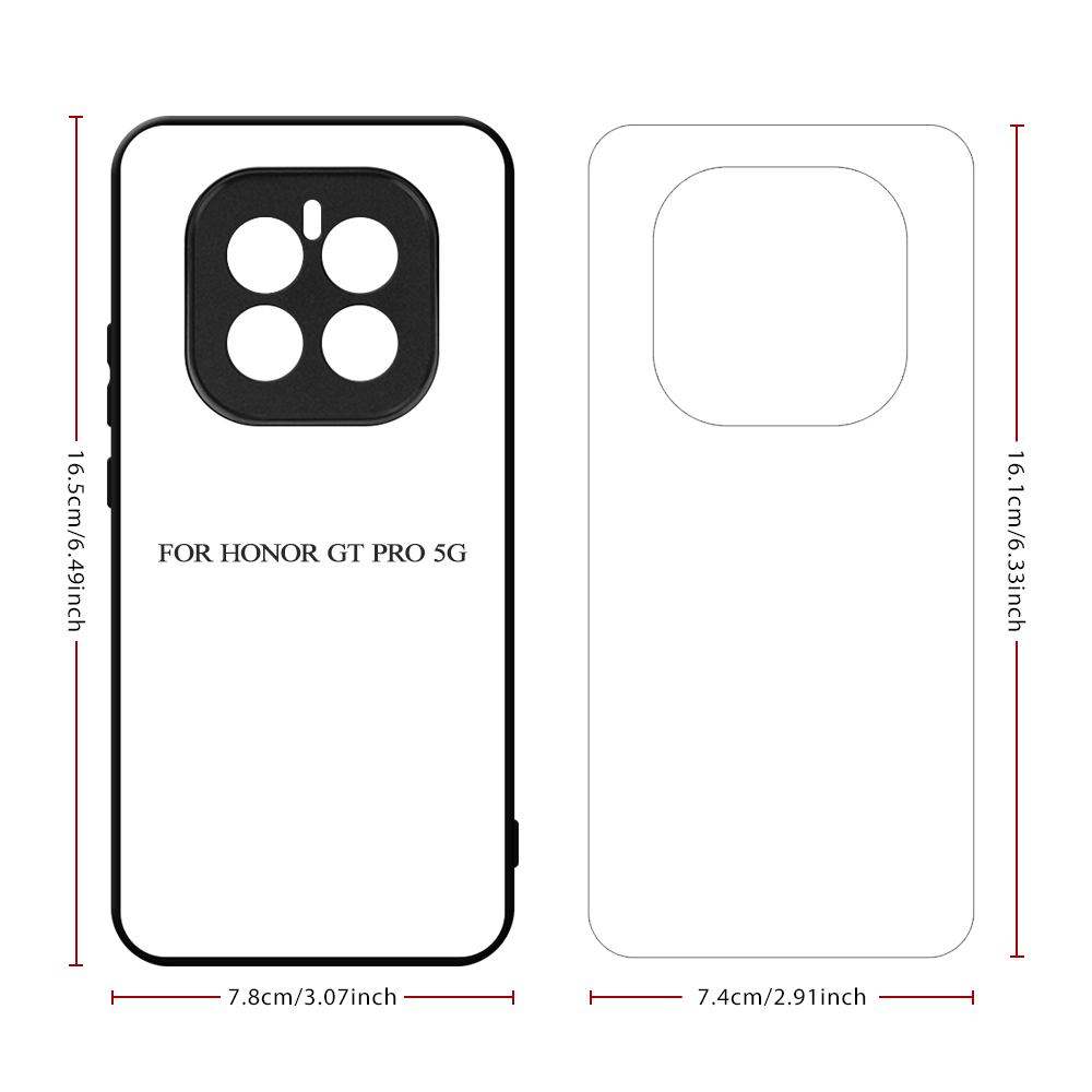 For Huawei Series Sublimation 2D TPU Phone Case Heat Press Printing Phone Cover With Aluminum Insert for Honor Power 5G, Huawei Enjoy 80, Honor X60 GT 5G, Honor GT Pro 5G,Honor 400 Lite 5G