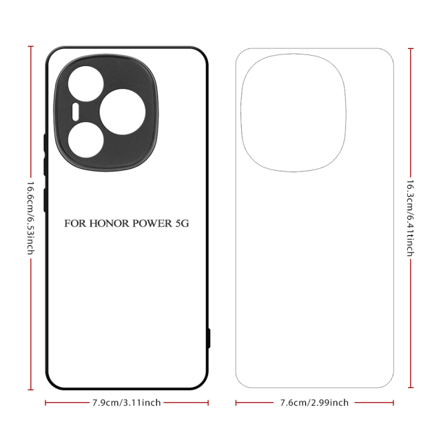 For Huawei Series Sublimation 2D TPU Phone Case Heat Press Printing Phone Cover With Aluminum Insert for Honor Power 5G, Huawei Enjoy 80, Honor X60 GT 5G, Honor GT Pro 5G,Honor 400 Lite 5G