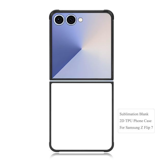 For Samsung Galaxy Z Flip Series, Z Flip 7 Sublimation Blank 2D TPU Phone Case Four Corner Anti-Drop DIY Phone Shell With Aluminum Insert