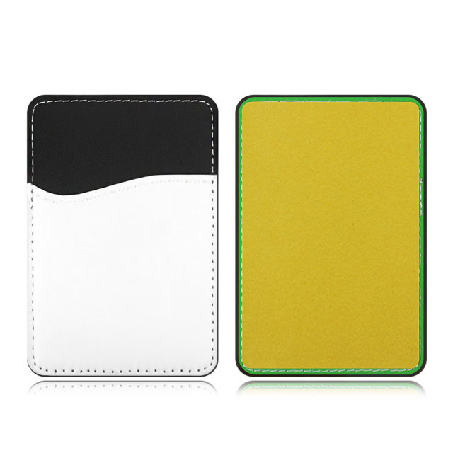 New Arrival Sublimation Blank PU Leather Card Holder Adhesive Style for Phone with Canvas White Cover to Print
